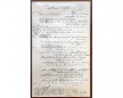 Original Handwritten Lyrics to the 1956 Elvis Presley Hit Song Heartbreak Hotel will be Auctioned November 19th-20th